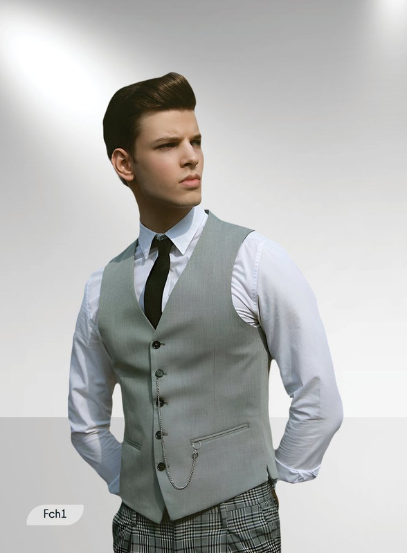 [FCh1] Chaleco Formal Negro Clásico