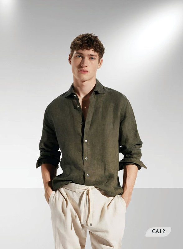 Camisa de Cuello Italiano Slim